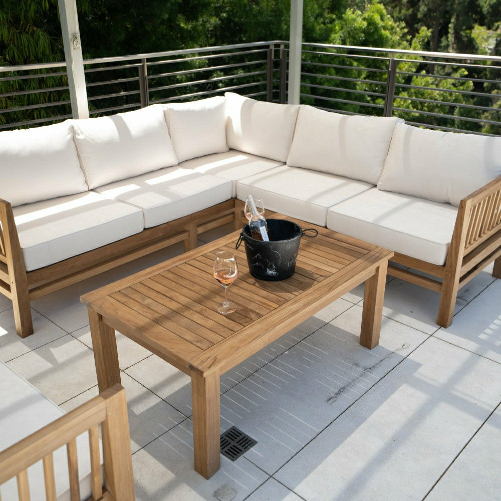 Kauai Natural Teak Indoor/Outdoor Coffee Table | Plow & Hearth