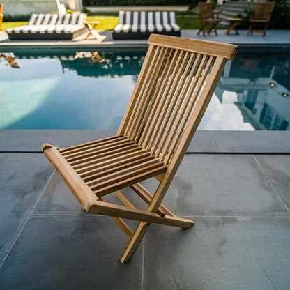 Telluride Teak Outdoor Patio Folding Chair | Plow & Hearth