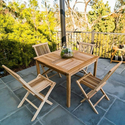 Telluride Teak Outdoor Patio Folding Chair | Plow & Hearth