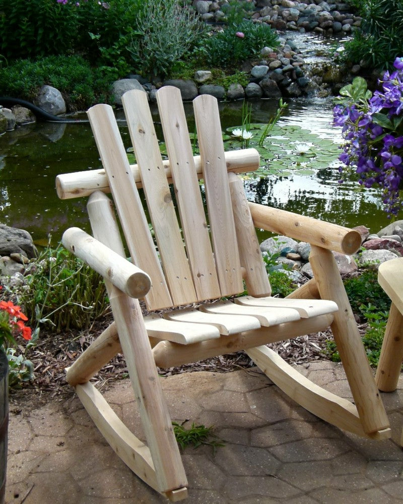 Rustic Outdoor Log Rocking Chair | Plow & Hearth