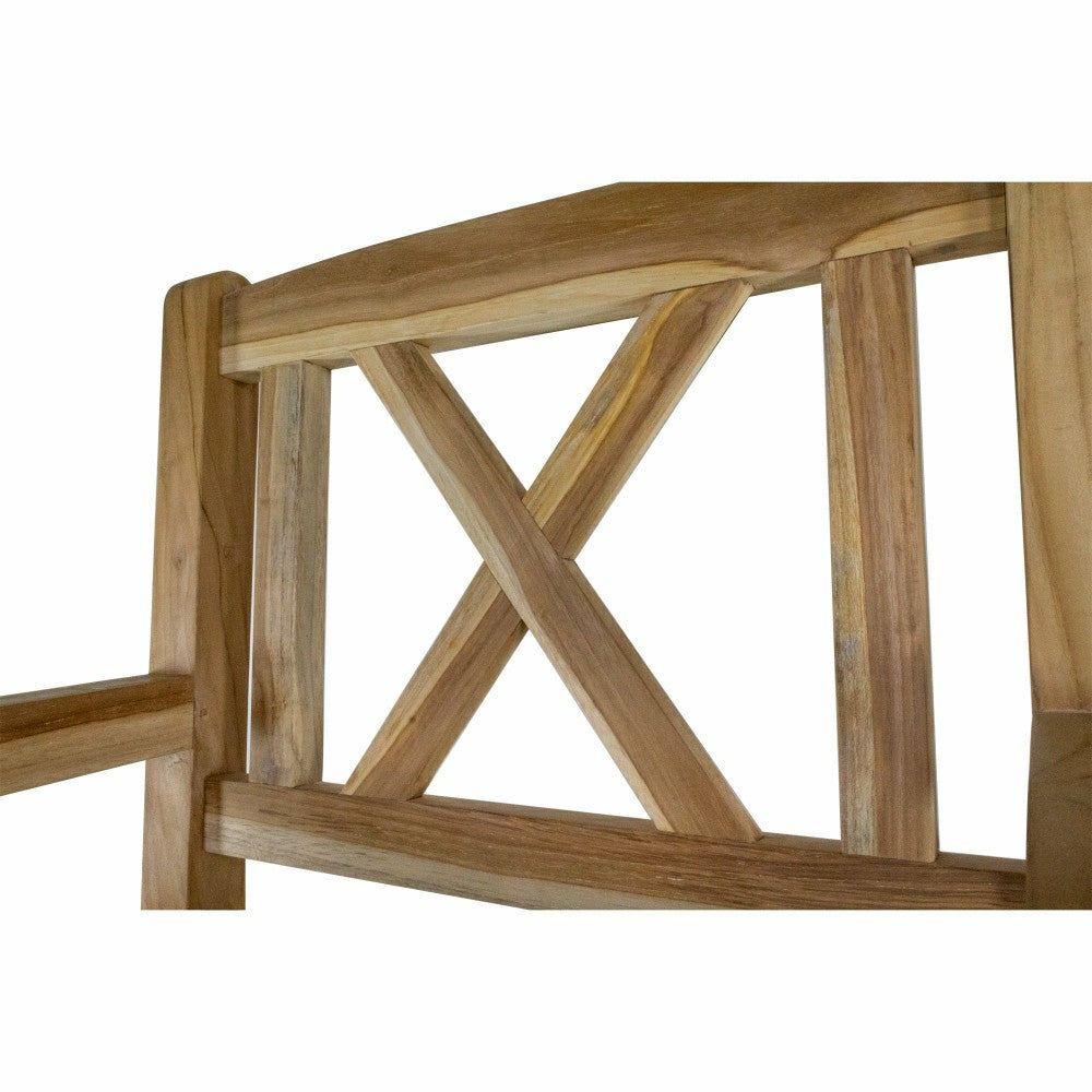 Åre Natural Teak Outdoor Patio Dining Chair with Arm Rests | Plow & Hearth