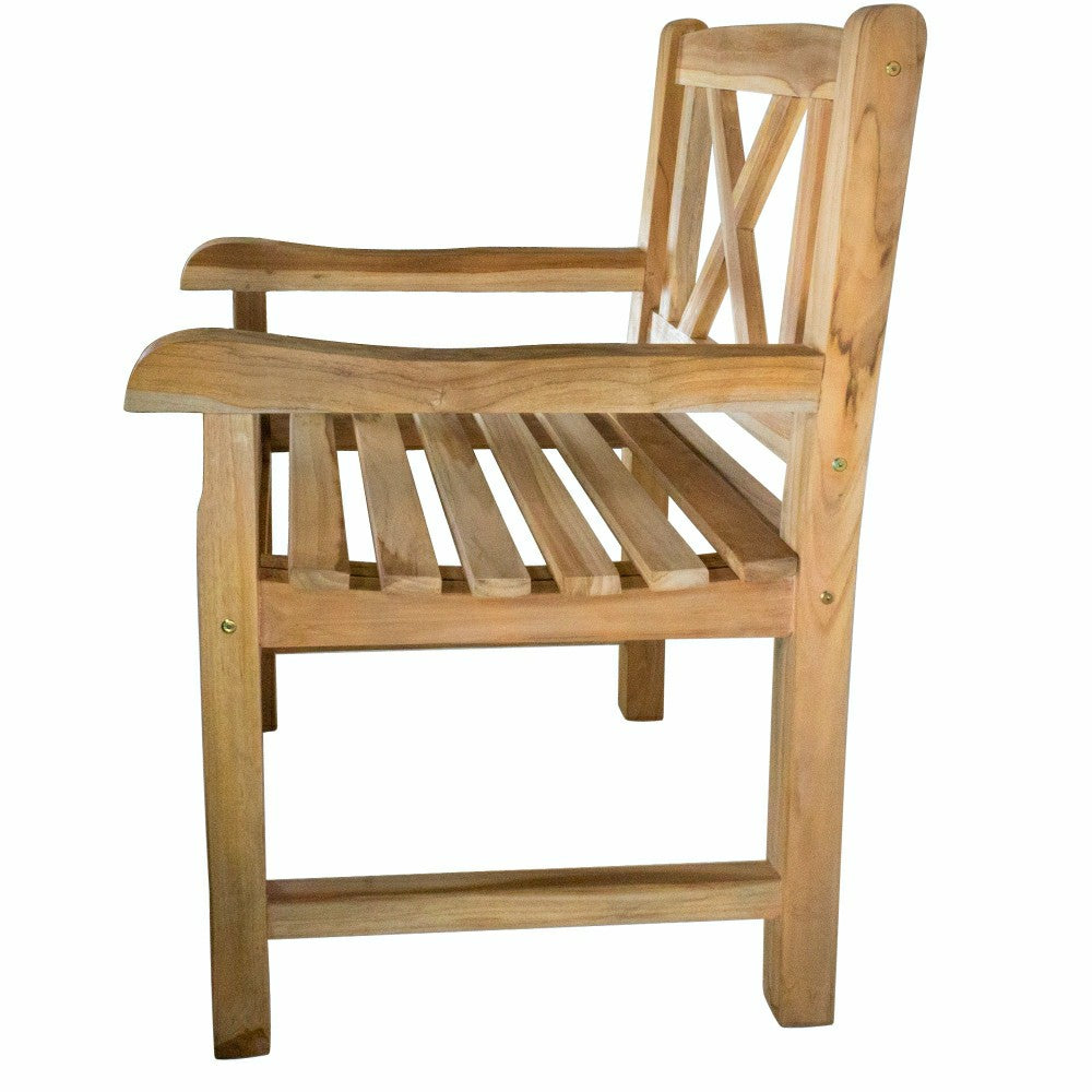 Åre Natural Teak Outdoor Patio Dining Chair with Arm Rests | Plow & Hearth