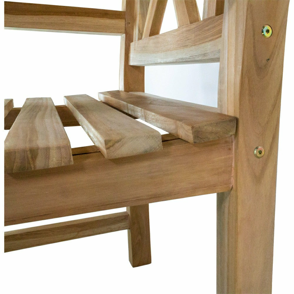 Åre Natural Teak Outdoor Patio Dining Chair with Arm Rests | Plow & Hearth