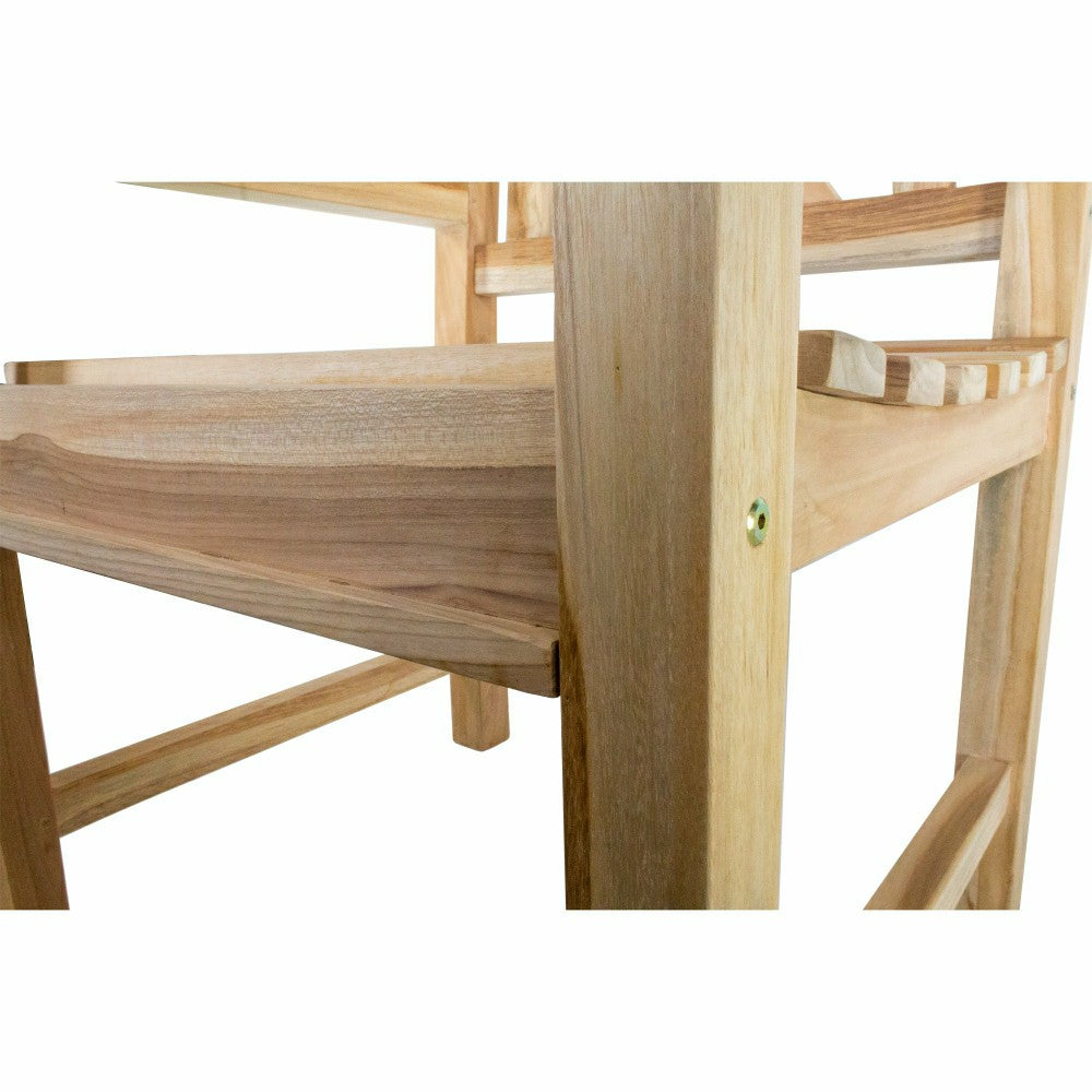 Åre Natural Teak Outdoor Patio Dining Chair with Arm Rests | Plow & Hearth