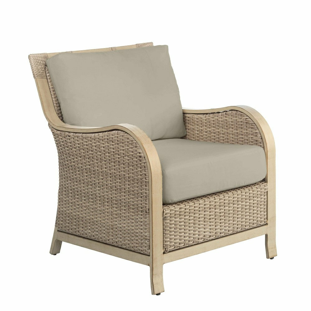 Driftwood Urbanna Wicker Chair with Cushions | Plow & Hearth