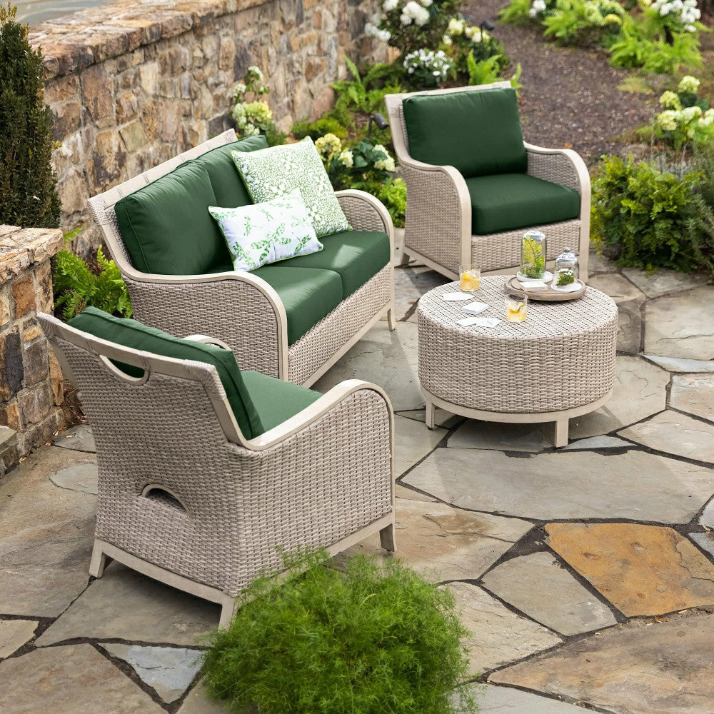 Driftwood Urbanna Wicker Chair with Cushions | Plow & Hearth