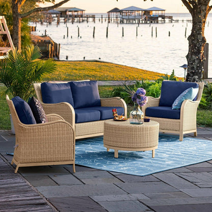 Driftwood Urbanna Wicker Chair with Cushions | Plow & Hearth