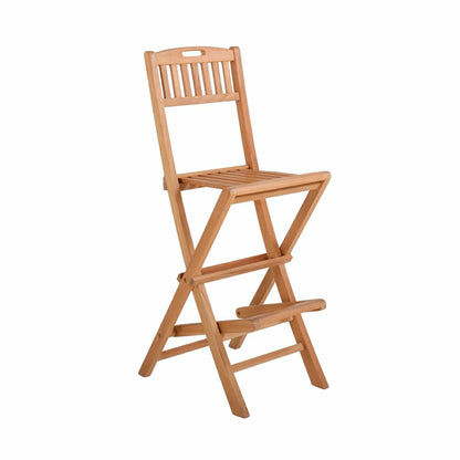 Emmett Natural Teak Indoor/Outdoor Folding Bar Stool | Plow & Hearth