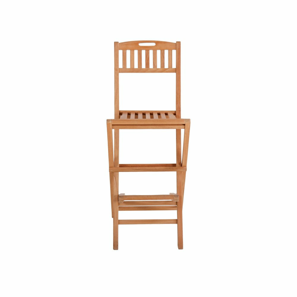 Emmett Natural Teak Indoor/Outdoor Folding Bar Stool | Plow & Hearth