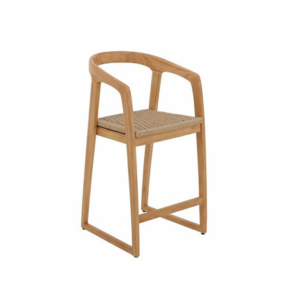 Ubud Natural Teak Indoor/Outdoor Bar Stool | Plow & Hearth