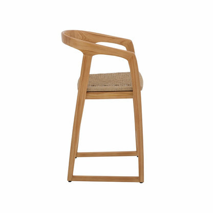 Ubud Natural Teak Indoor/Outdoor Bar Stool | Plow & Hearth