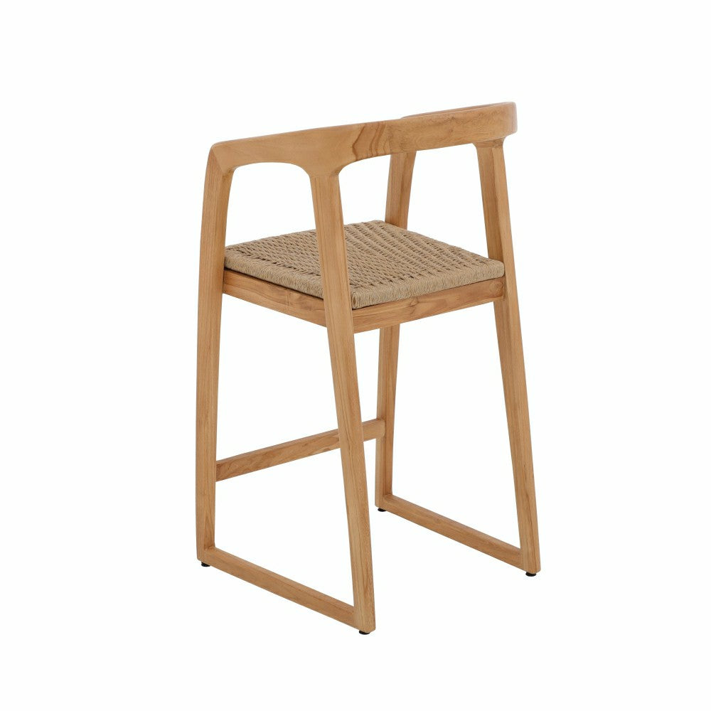 Ubud Natural Teak Indoor/Outdoor Bar Stool | Plow & Hearth