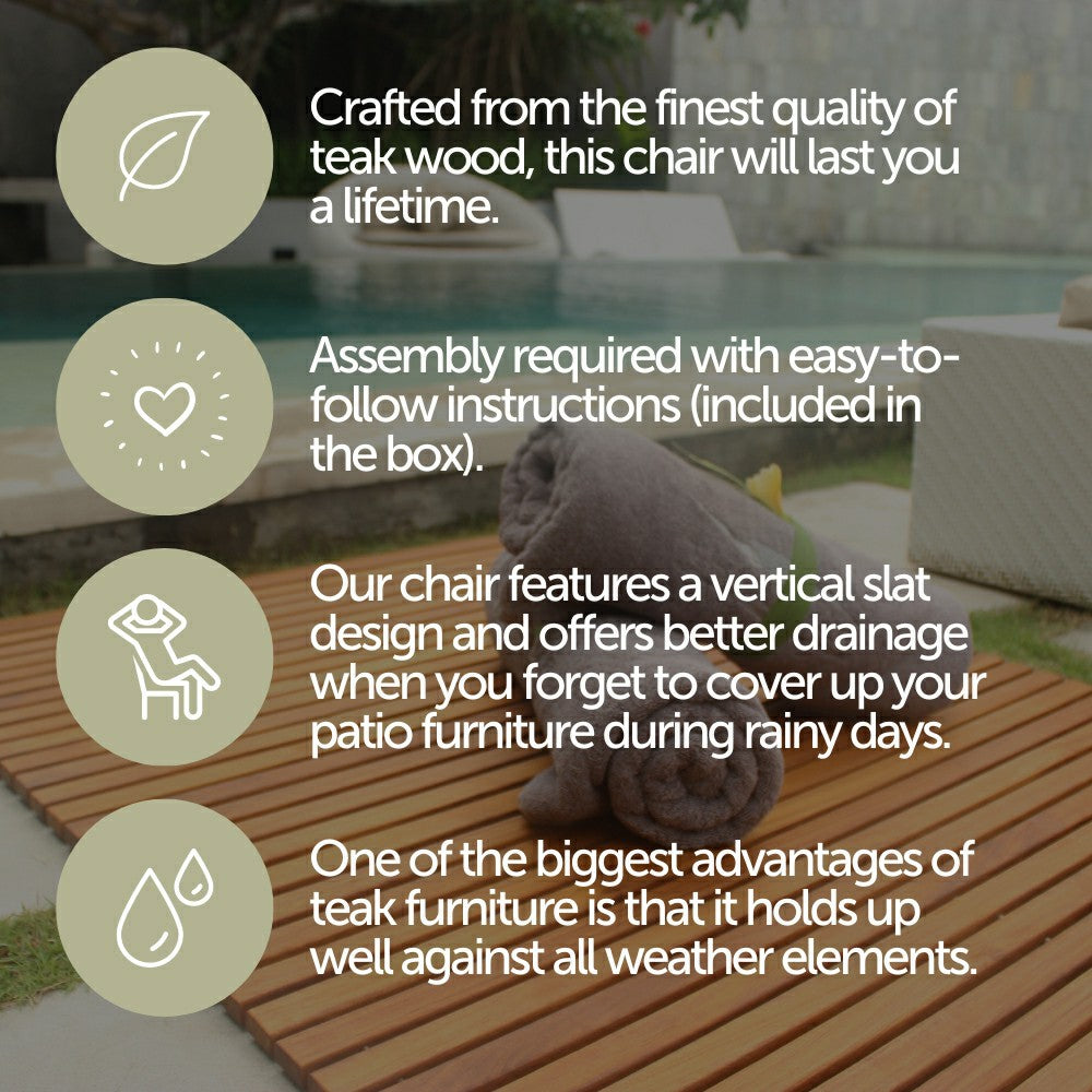 Telluride Oiled Teak Outdoor Patio Rocking Chair | Plow & Hearth