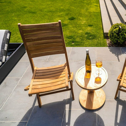 Naples Natural Teak Outdoor Patio Folding Chair | Plow & Hearth