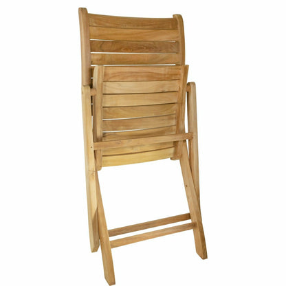 Naples Natural Teak Outdoor Patio Folding Chair | Plow & Hearth