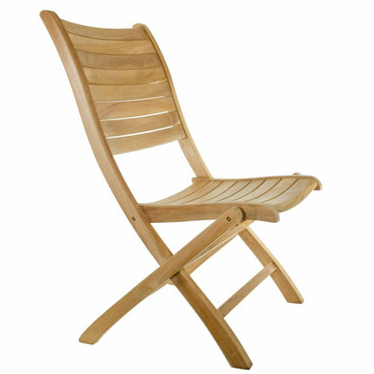 Naples Natural Teak Outdoor Patio Folding Chair | Plow & Hearth