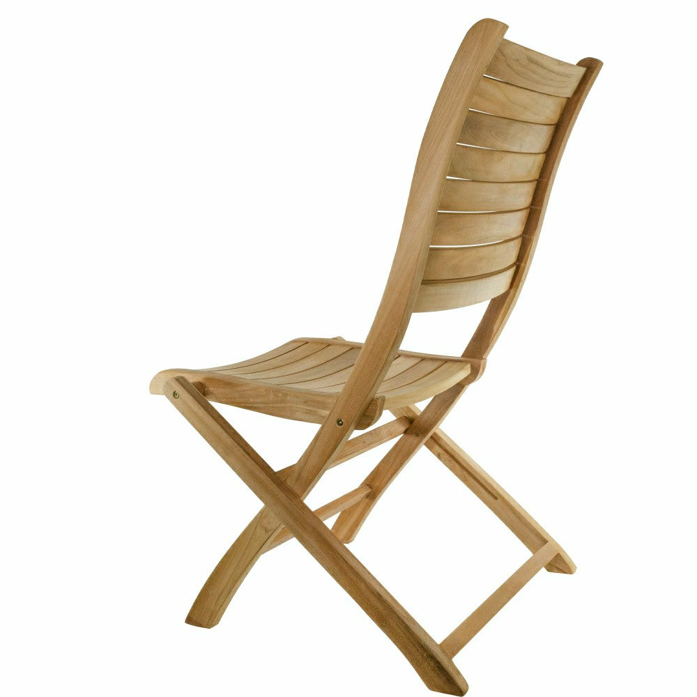 Naples Natural Teak Outdoor Patio Folding Chair | Plow & Hearth