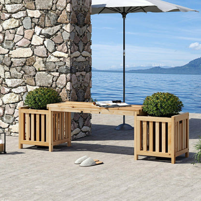 Patio Wooden Bench with Planter | Plow & Hearth