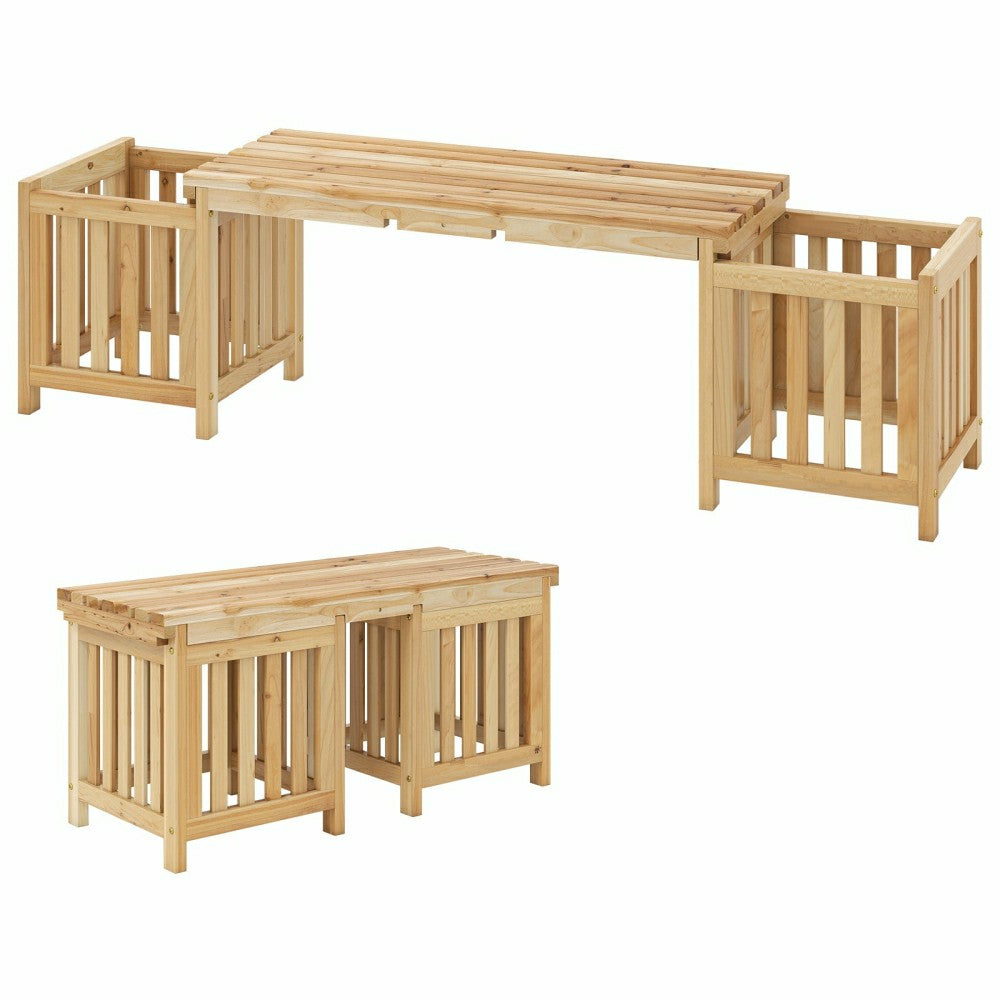 Patio Wooden Bench with Planter | Plow & Hearth