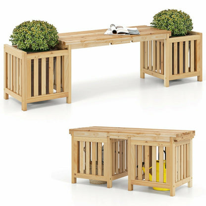 Patio Wooden Bench with Planter | Plow & Hearth