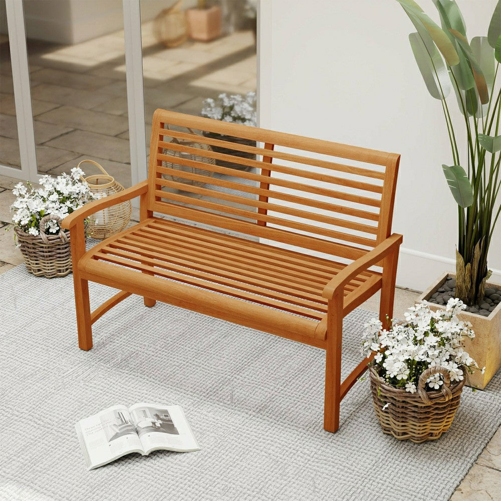 Teak Wood Outdoor Garden Bench | Plow & Hearth