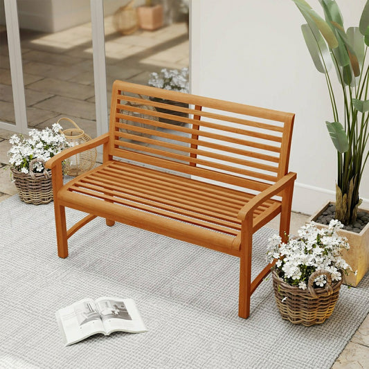Teak Wood Outdoor Garden Bench | Plow & Hearth