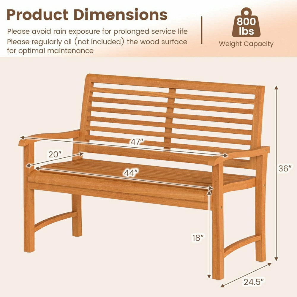 Teak Wood Outdoor Garden Bench | Plow & Hearth