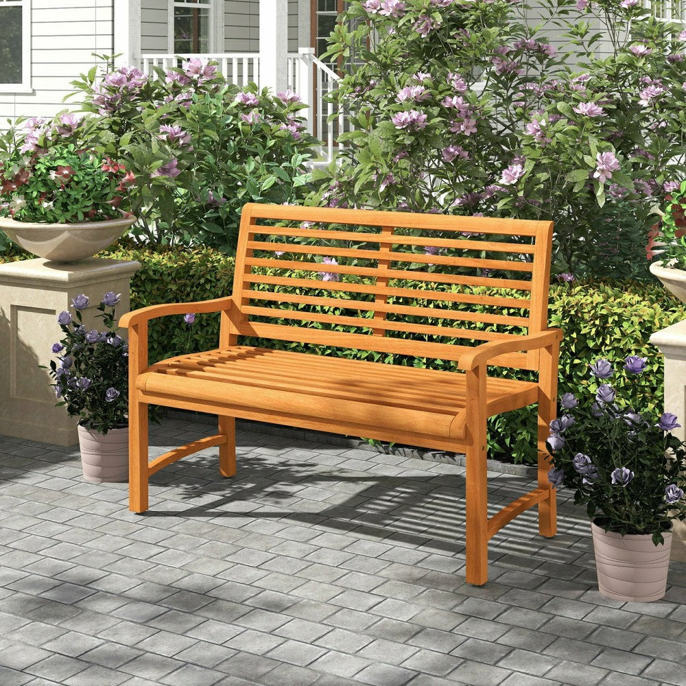 Teak Wood Outdoor Garden Bench | Plow & Hearth