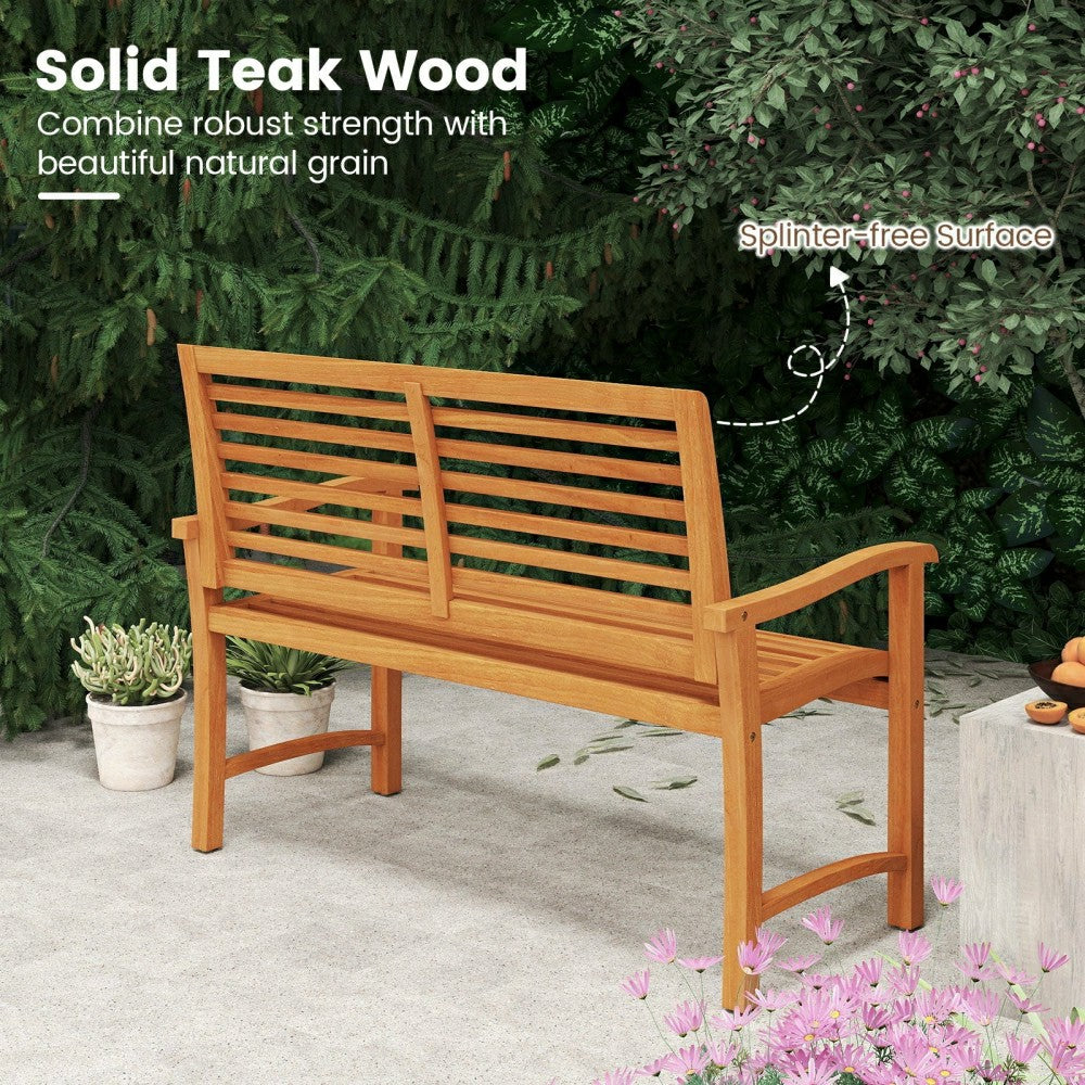 Teak Wood Outdoor Garden Bench | Plow & Hearth