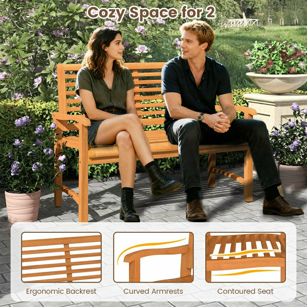 Teak Wood Outdoor Garden Bench | Plow & Hearth