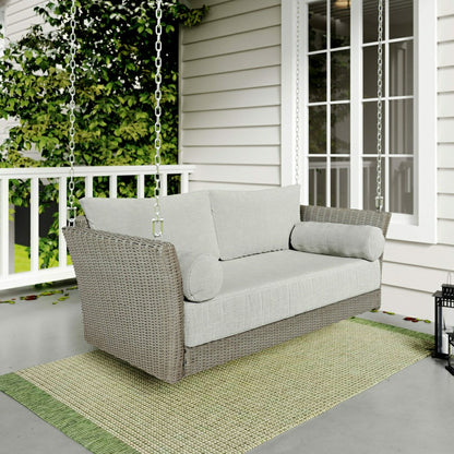 Sonoma Wicker Daybed Porch Swing With Cushions | Plow & Hearth