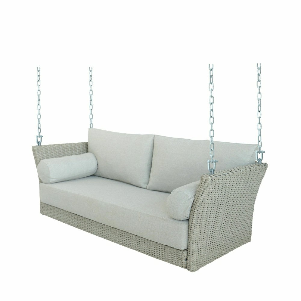 Sonoma Wicker Daybed Porch Swing With Cushions | Plow & Hearth