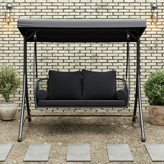 East Green Ramona Patio Swing with Canopy Stand | Plow & Hearth