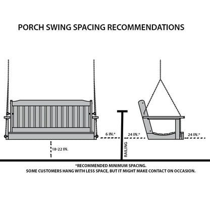Amish Casual 3 Foot Roll Back Porch Swing in Black Stain | Plow & Hearth