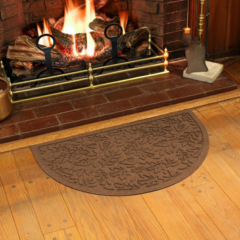 Fall Day Indoor/Outdoor Half Round Door Mat, 24"x39" | Plow & Hearth