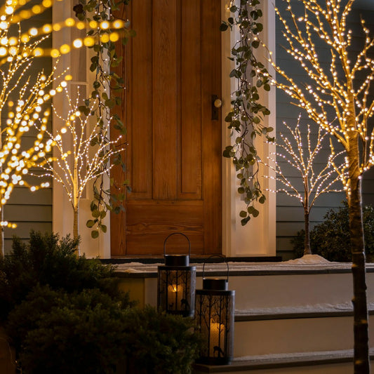 Extra Large Indoor/Outdoor Birch Tree with 750 Warm White Lights | Plow & Hearth