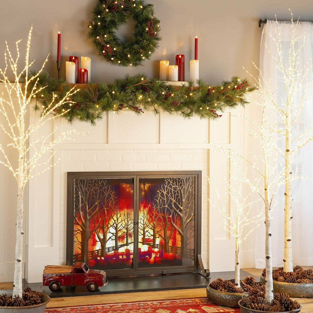 Extra Large Indoor/Outdoor Birch Tree with 750 Warm White Lights | Plow & Hearth