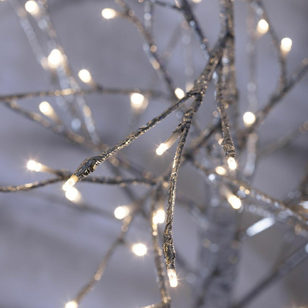4'H Indoor/Outdoor Silver Metallic Tree with 112 Lights | Plow & Hearth
