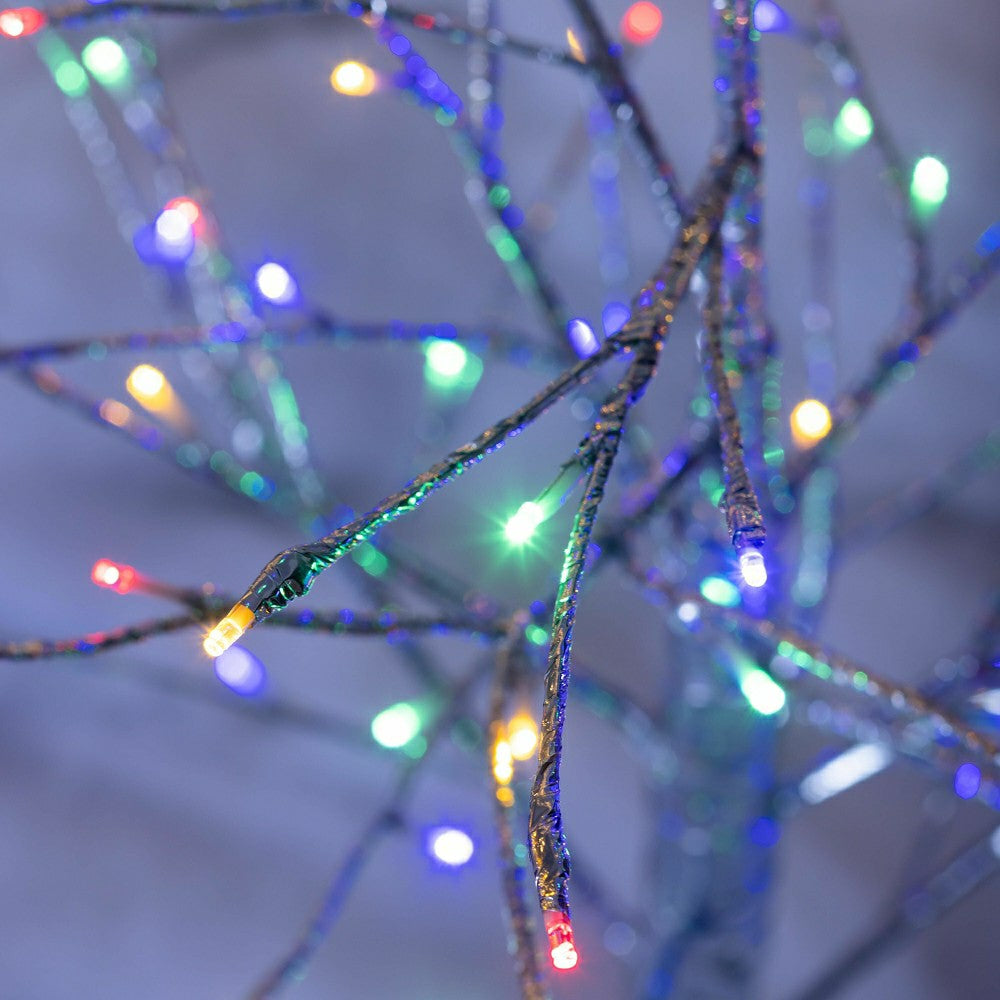 4'H Indoor/Outdoor Silver Metallic Tree with 112 Lights | Plow & Hearth