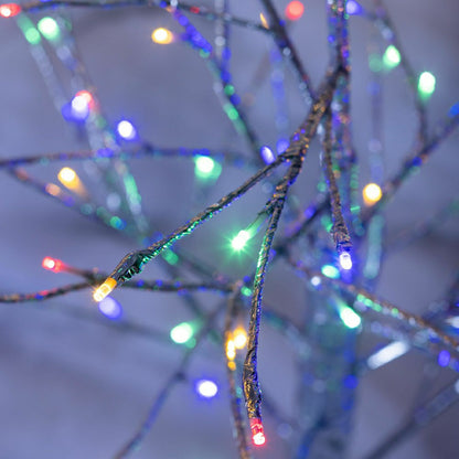 4'H Indoor/Outdoor Silver Metallic Tree with 112 Lights | Plow & Hearth