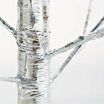 4'H Indoor/Outdoor Silver Metallic Tree with 112 Lights | Plow & Hearth