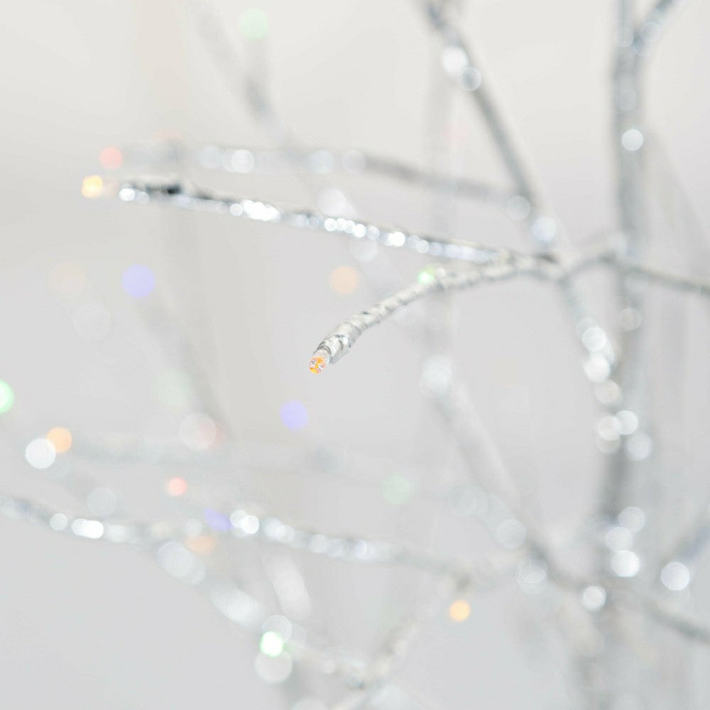 4'H Indoor/Outdoor Silver Metallic Tree with 112 Lights | Plow & Hearth