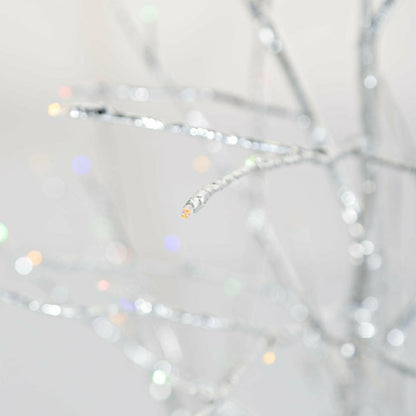 4'H Indoor/Outdoor Silver Metallic Tree with 112 Lights | Plow & Hearth