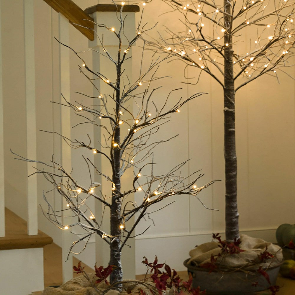 Medium Indoor/Outdoor Snowy Lighted Tree, 6'H with 98 Lights | Plow & Hearth