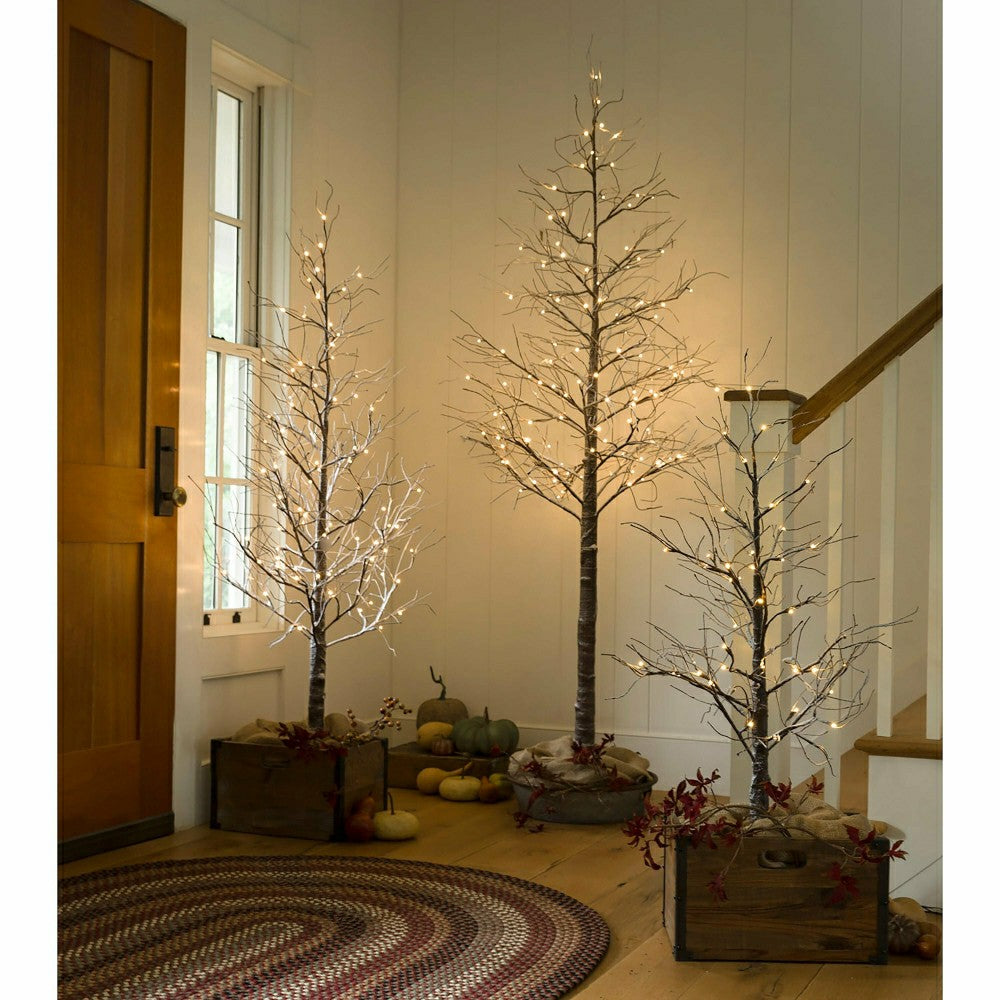 Medium Indoor/Outdoor Snowy Lighted Tree, 6'H with 98 Lights | Plow & Hearth