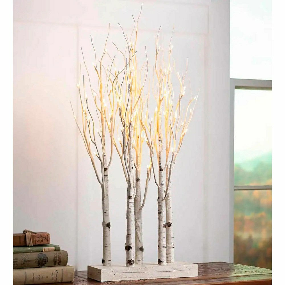 Lighted Birch Line Treescape Accent | Plow & Hearth