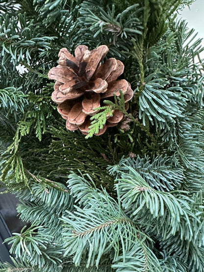 Noble Fir and Red Berries Fresh Garland, 6' | Plow & Hearth