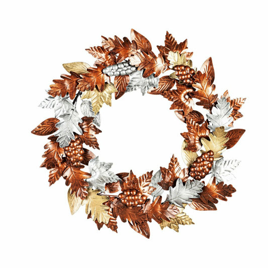 Metal Wall Décor Leaves Wreath | Plow & Hearth