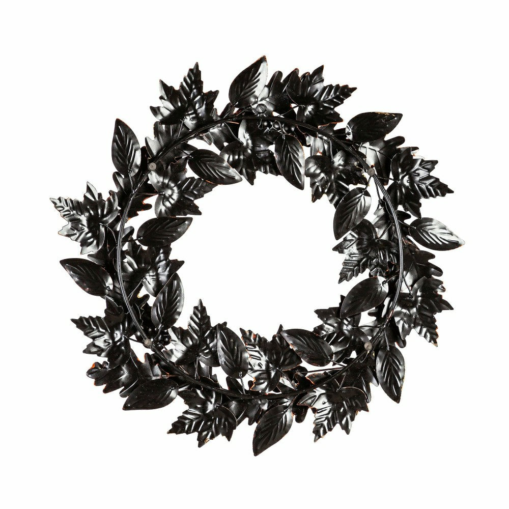 Metal Wall Décor Leaves Wreath | Plow & Hearth