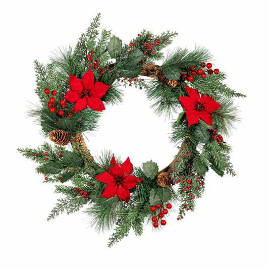 Feels Like The Holidays Wreath Artificial with Ornaments, 20"H | Plow & Hearth